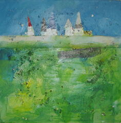 Stadt auf der grünen Wiese